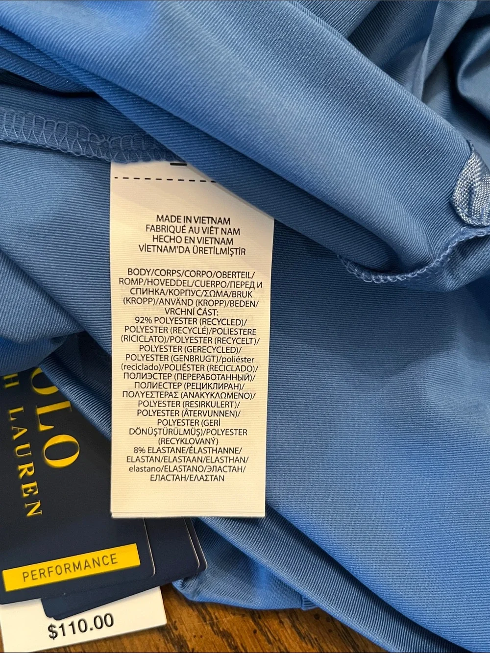 Polo by Ralph Lauren Blue Performance Polo, size large, new‎ with tags